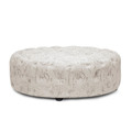 Baxton Studio Cardiff Beige Script Print Modern Tufted Ottoman 101-5153